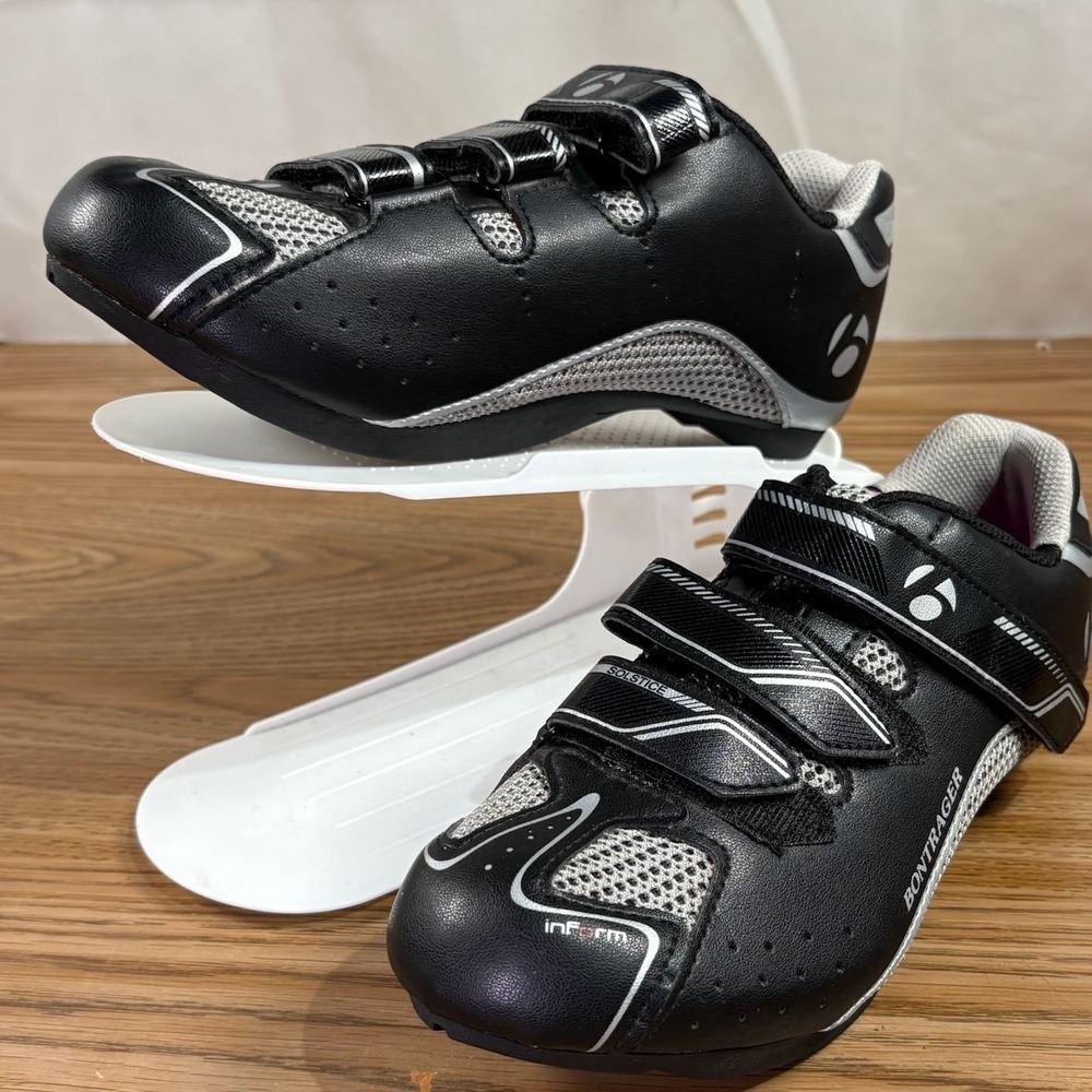 Bontrager Solstice Road Bike Cycling Shoes Black Silver Women's Size 7.5 US